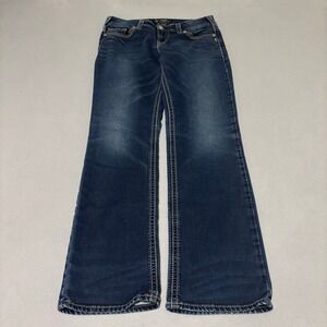 Silver Jeans Co Womens Suki Mid Baby Boot Dark Wash Jeans 31x33 Classic